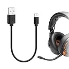 Geekria USB-hörlurar Kort laddarkabel Kompatibel med JBL Tune 215TWS, Tune 770NC, Quantum 350, Vibe Beam, Live 460NC-laddare, USB till USB-C ersättningsströmladdningskabel (1 fot / 30 cm)