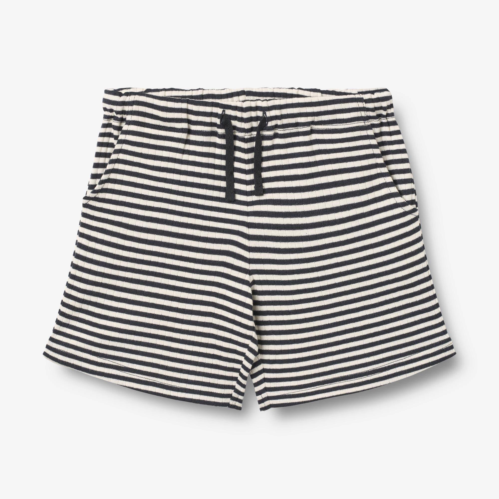 WHEAT® - Jersey Shorts Kalle - navy rib stripe - Str 140.