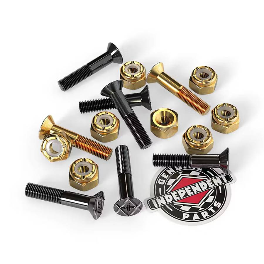 Independent 1'' Skateboard hardware Phillips Black Gold