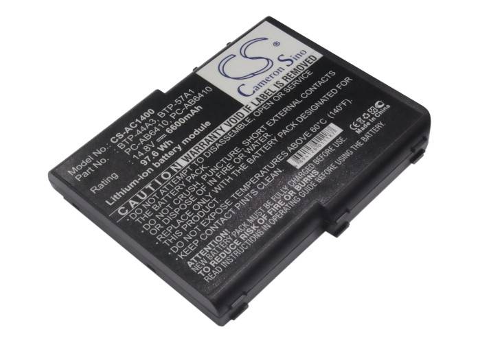 Batteri for Acer Aspire 1200(MS2111), Aspire 1202(MS2111), Asp BTP-44A3 14.8 V 6600 mAh