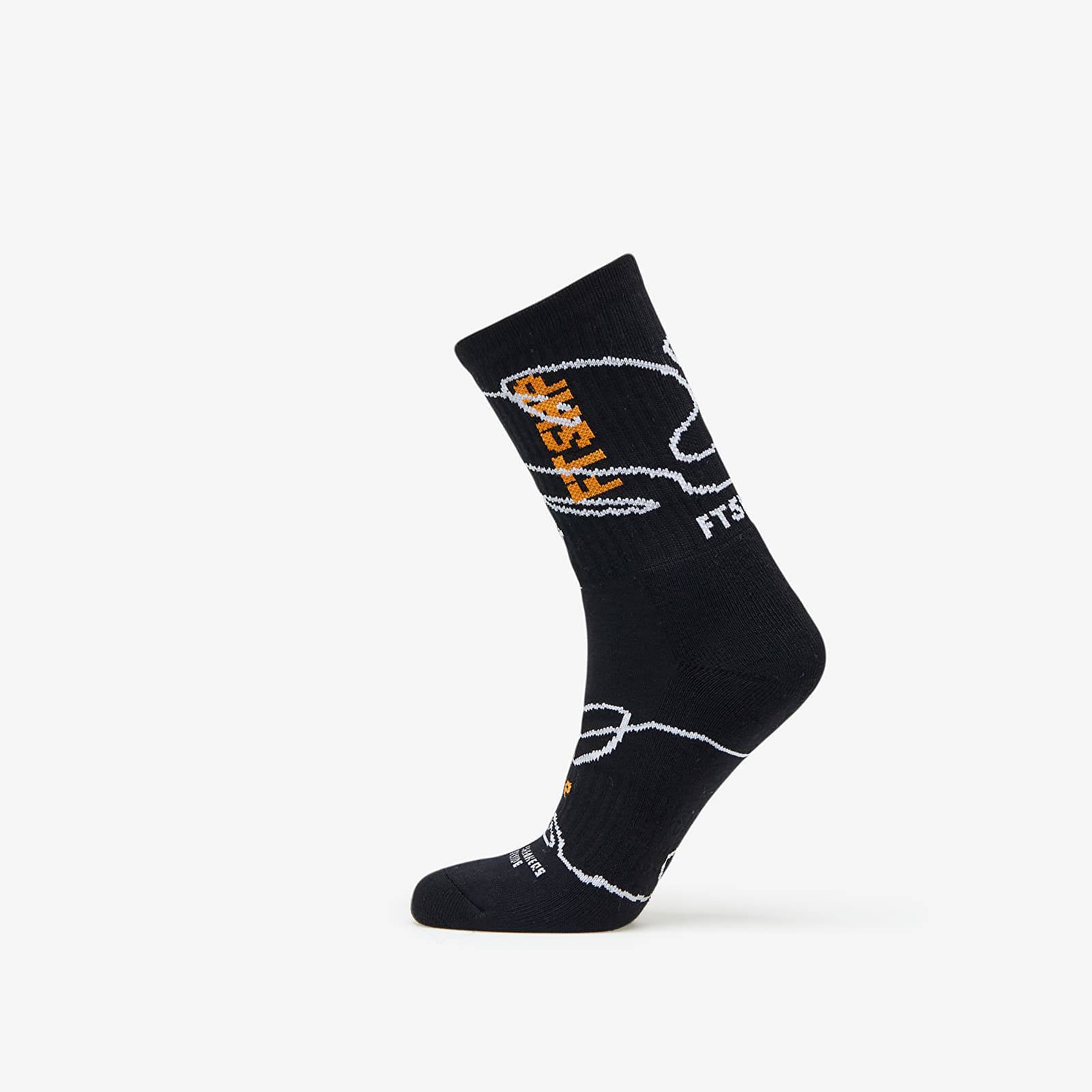 Sokker Footshop The Skateboard Socks Black/ Orange 36-38 - Orange - 36-38