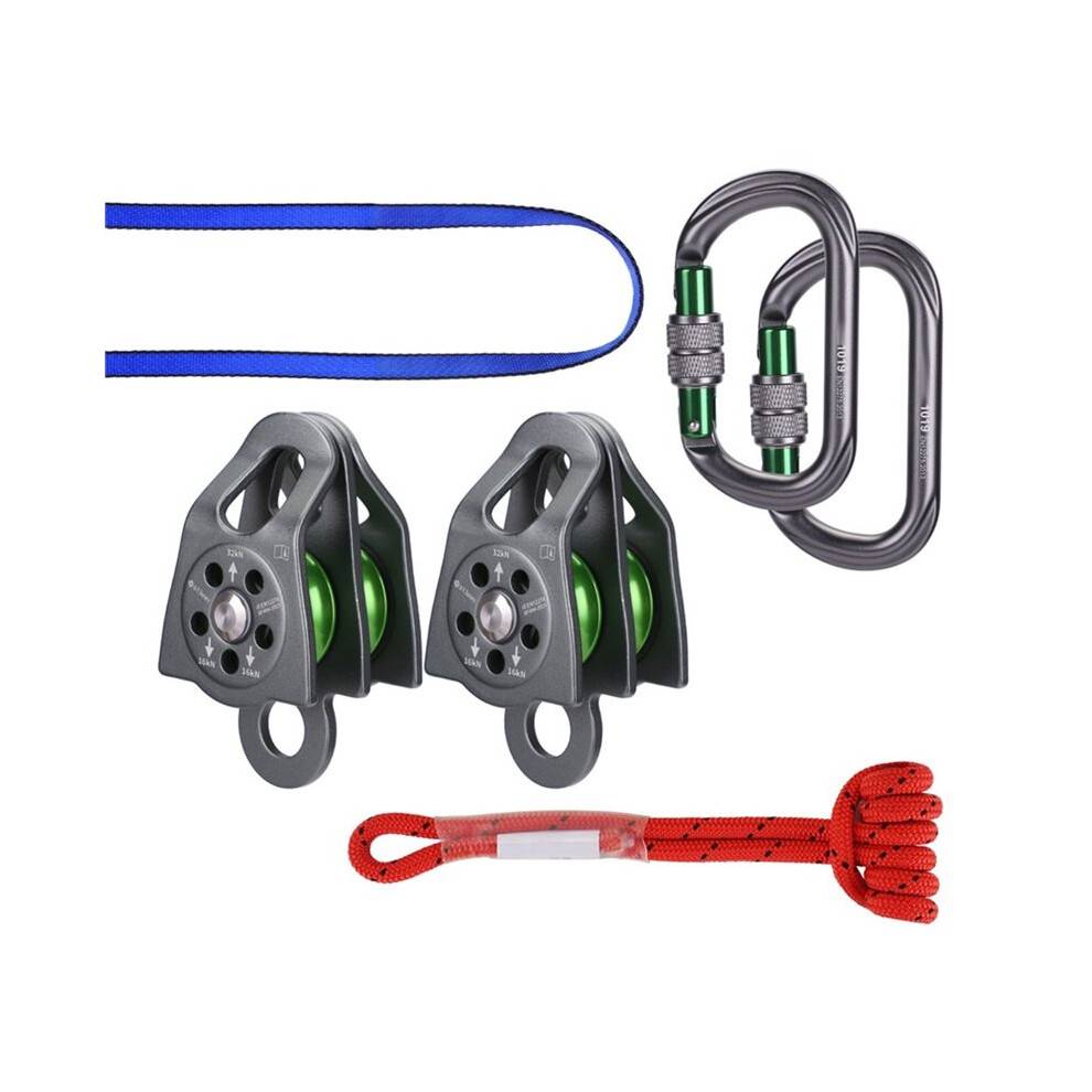 Climbing Haul Kit Multifunctional High Load Bearing Rope Pulley Block Set Portable Labor Saving Hoist Pulley
