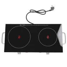 Electric Cooktop Household 2 Burner Built in Countertop Stove Top 1800+1000W Accurate Temperature