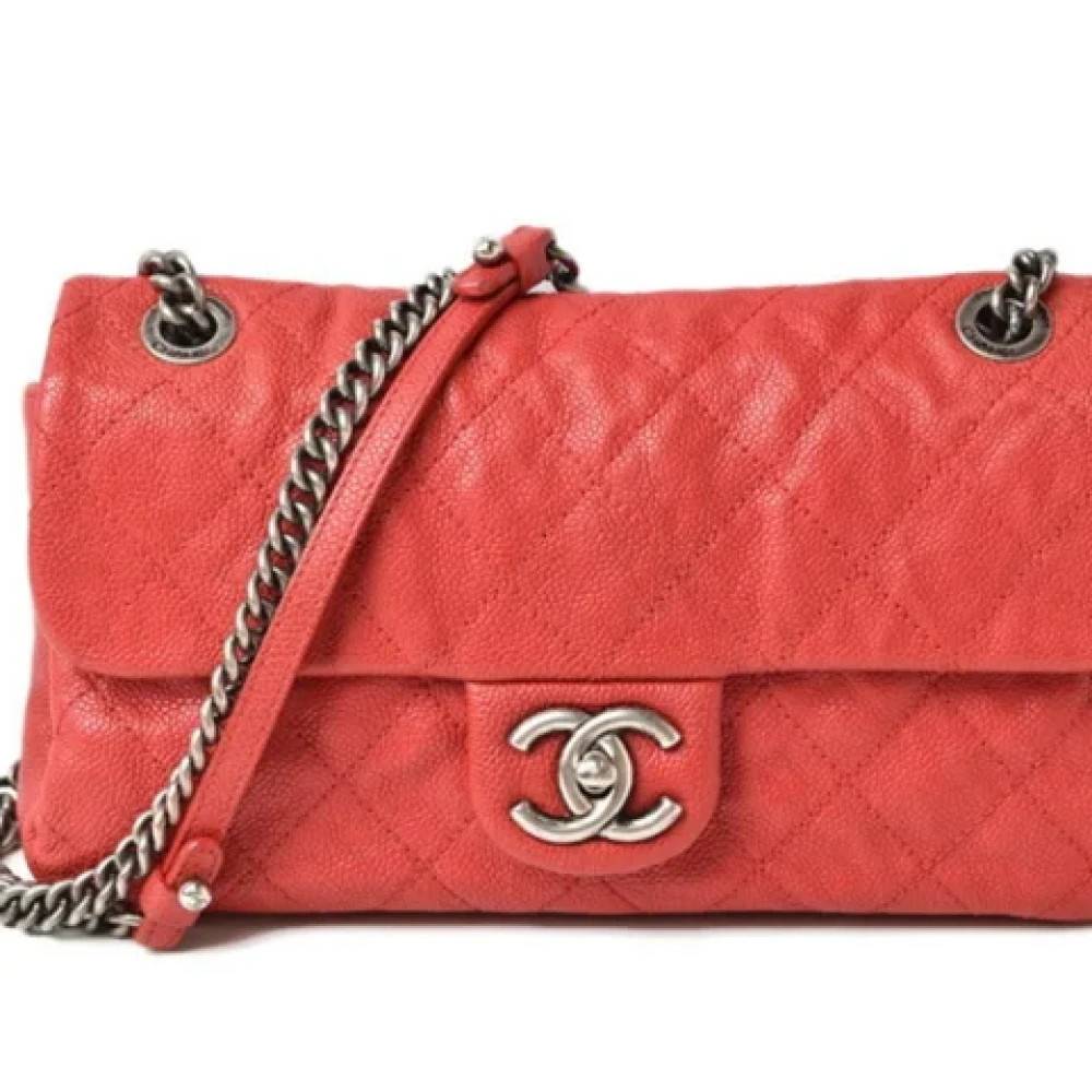 Chanel Vintage Pre-owned Stof chanel-tasker - Vintage - Dame - Rød - ONE SIZE - Uld