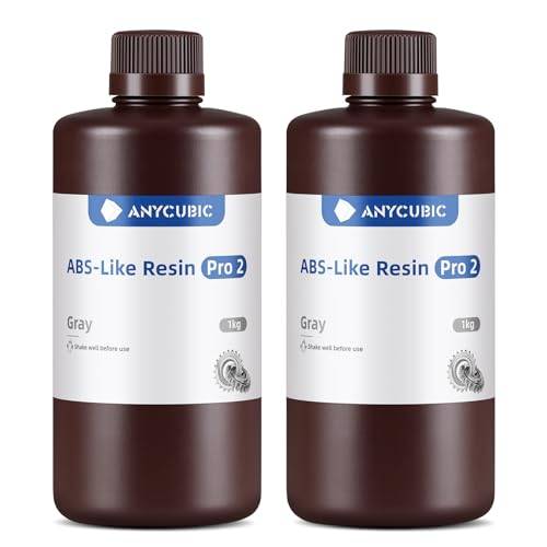ANYCUBIC ABS-Like Resin Pro 2, 3D Printer Resin med Förbättrad Styrka och Seghet, Prestanda Långt Överlägsen ABS-Like Harts, Låg Lukt, Bred Kompatibel för Alla LCD 3D Skrivare, Grå*2 2kg