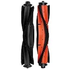 HUAYUWA 2 st Roller Brush Bar (svart + orange) ersättning kompatibel med ROIDMI EVE Plus robotdammsugare tillbehör