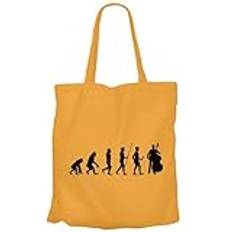 Fabulous Tote Bag shoppingväska i canvas - Evolution klassisk kontrabas orkester instrument musiker, 1 stycke, Taille unique