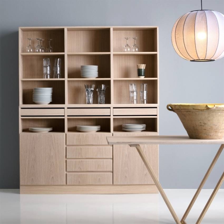 Klim Furniture - Reolvæg 2070 - Eg natur 150 cm x 180 cm x 30 cm | Møbelsalg.dk