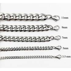 Slipad Pansarlänk halsband i Stål som håller färgen livet ut! 5mm tjock, 50cm lång