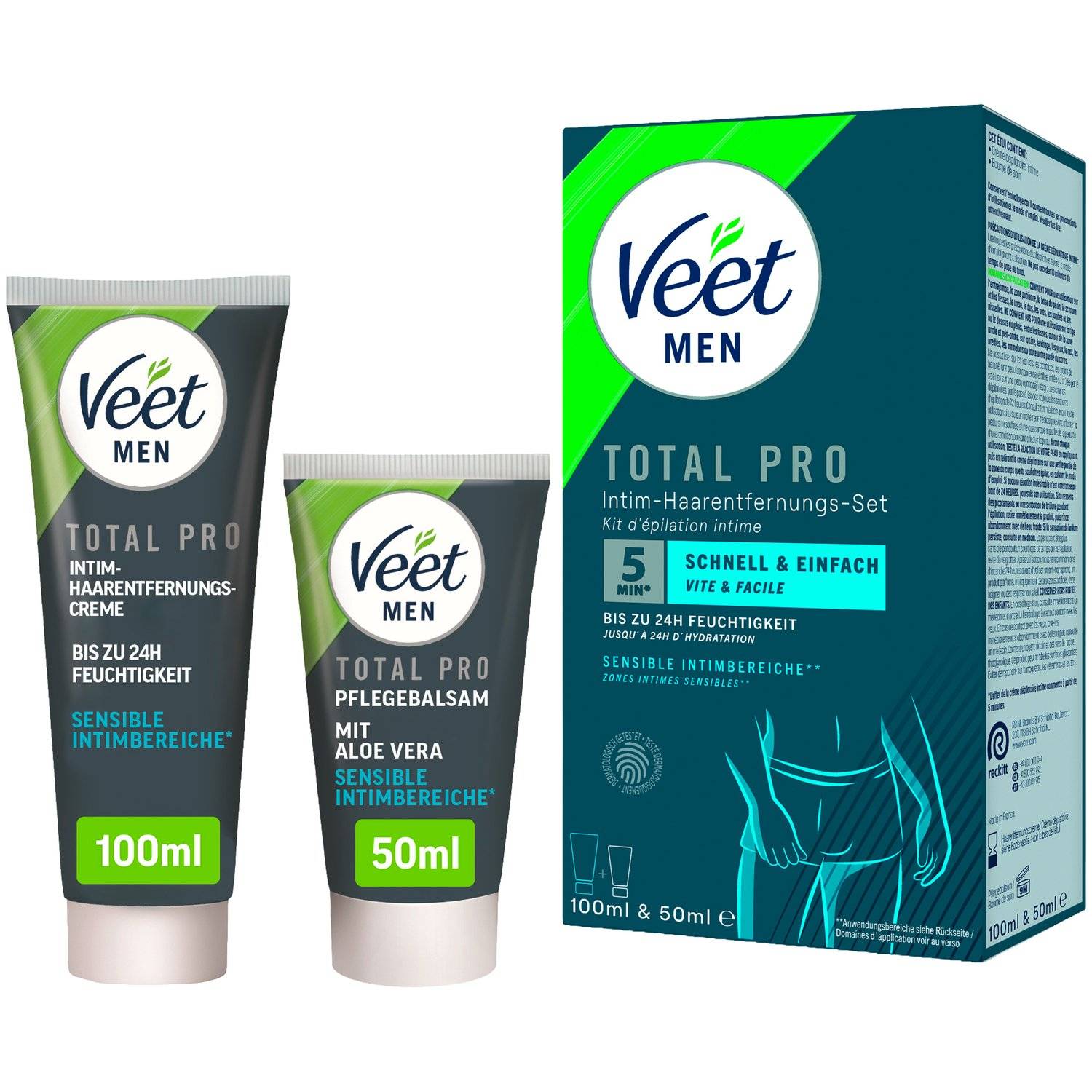 Veet Men Total Pro Intim Hårfjerningssæt - White
