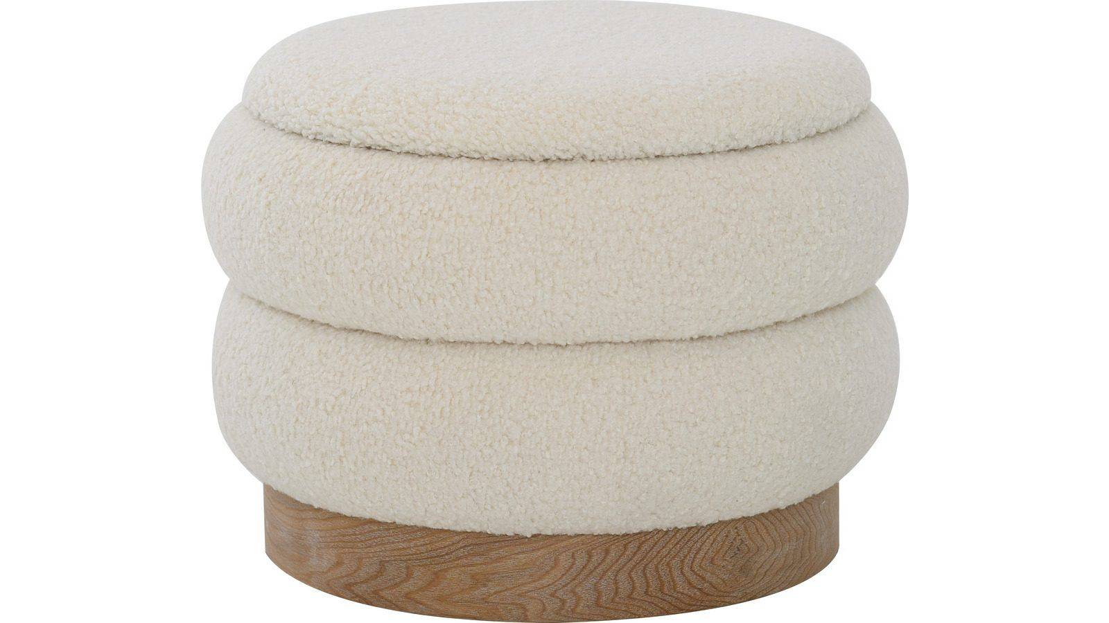 Selvaro Puff med förvaring 50 cm Rund - Beige Sittpuff