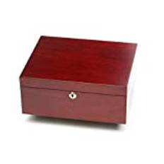 Adorini Humidor Trieste - Deluxe, upp till 75 cigarrer, rosenträ och spanska cederträ, med lås och exakt hårhygrometer -BROWN-