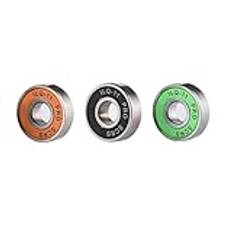 SUOFEILAIMU 16st ILQ-11 hållbart 608RS-lager for inlines-skridskor Rullskridskor 608-lager(16pcs Black bearings)