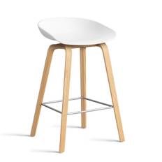 HAY About a Stool - AAS 32 Barstol - Eg - H:65cm - Hvid / Sort