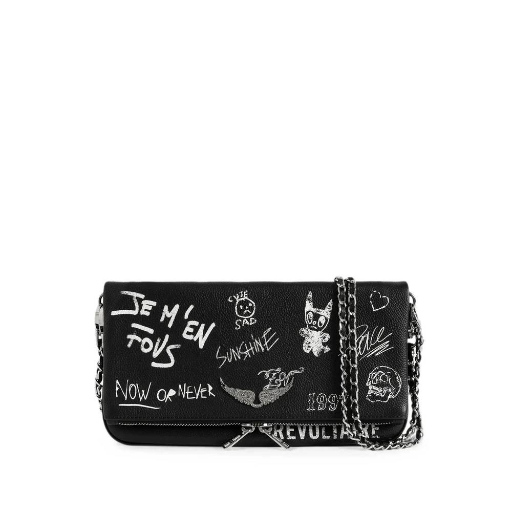 Zadig & Voltaire Rock Arty Tag Clutch - Tasker - Dame - Sort - ONE SIZE - Uld
