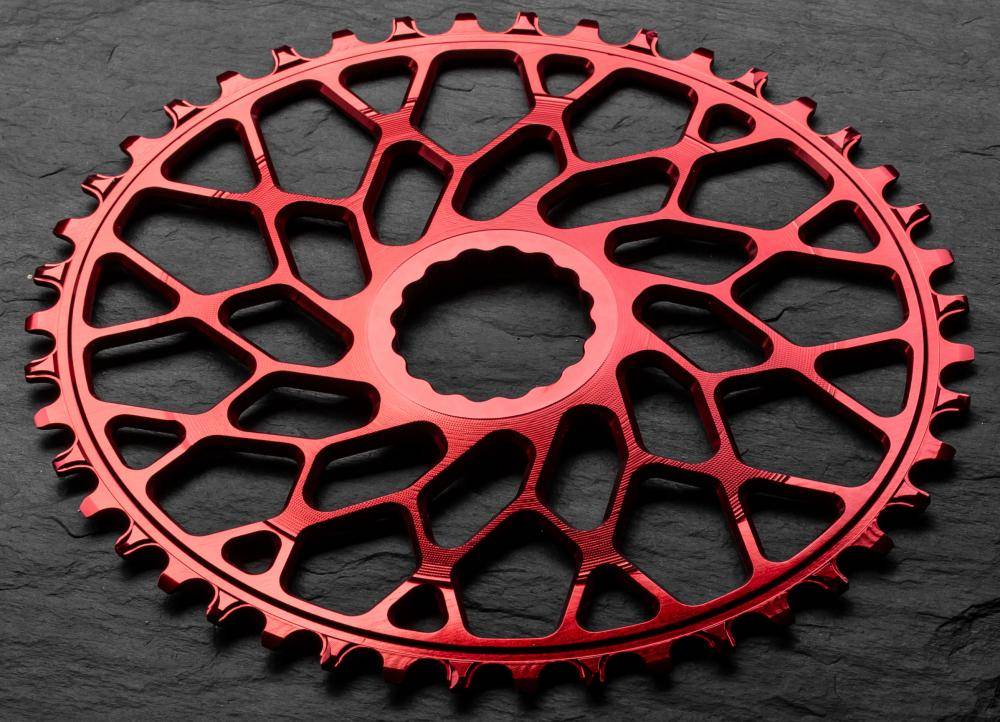Absolute Black Singlespeed Drev 40T Oval Direkte Montering Röd
