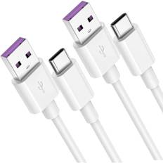 5a Typec USB-kabel [2-pak 2m] Huawei Supercharge Qc 3.0 40w Hurtigopladning Kompatibel med Huawei P30 P30 Pro P20 P20 Pro Mate 20pro Samsung Galaxy S8/