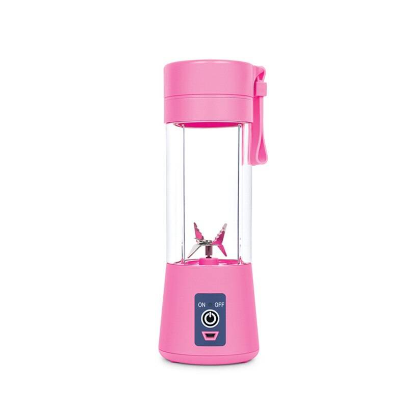Säkerhetssystem 380ml bärbar juice mixer usb juicer cup frukt mixer sex blad mixer maskin smoothies - Rosa