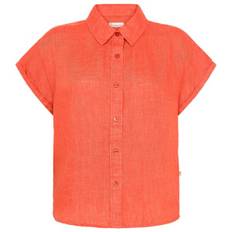 KnowledgeCotton Apparel Women's Aster Fold Up S/S Blusar Dam Storlek XL Färg röd