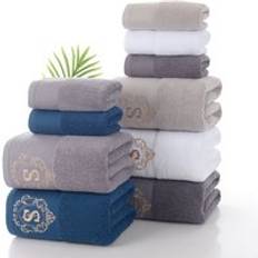 Custom Embroidery Logo Soft Luxury Premium 100% Cotton Bath Towel Sets for Hotels with Gift Boxed