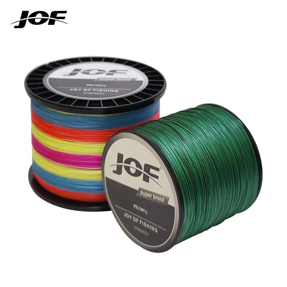 JOF X8 Flätad Fiskelina 1000M 500M 300M 8 Trådar Flerfärgad Multifilament Havsvatten PE-lina 20 30 40 50 60 80 100LB