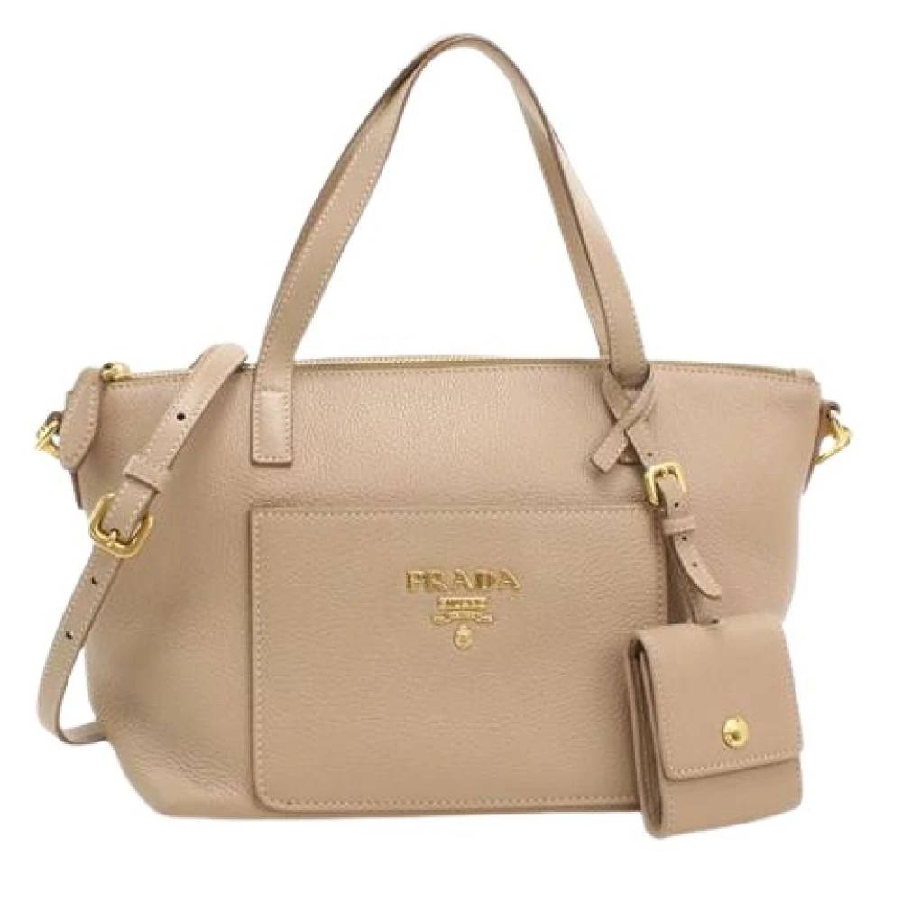 Prada Vintage Pre-owned Vintage Håndtaske - Vintage - Dame - Beige - ONE SIZE - Uld