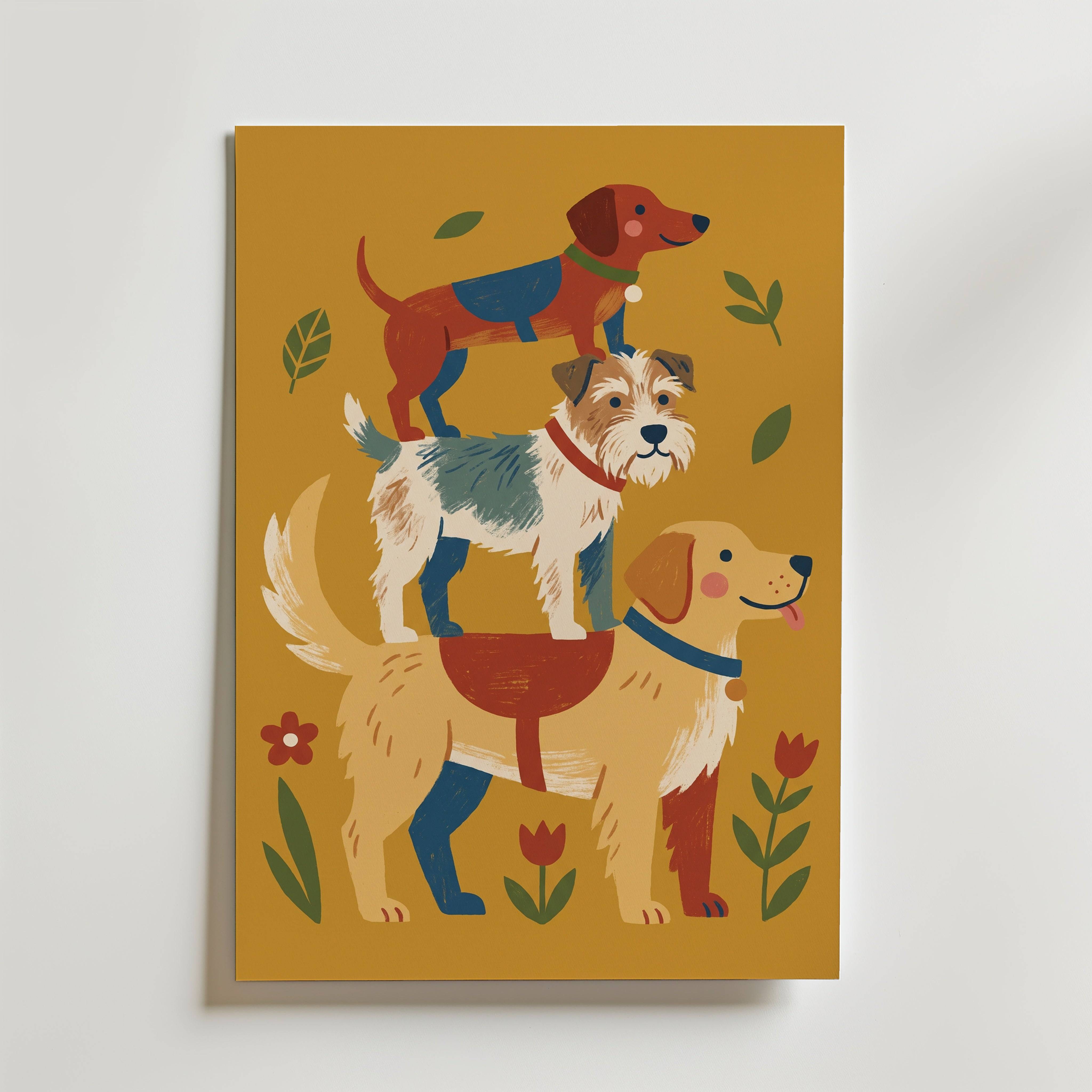 Dog Totem Poster - Premium Canvas 100x140 cm Utan passepartout