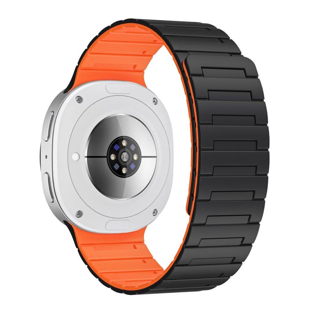 Samsung Galaxy Watch8 Classic 46mm etc. Klockarmband i silikon - svart+orange