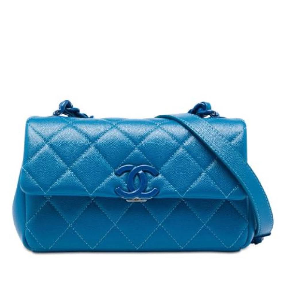 Chanel Vintage Pre-owned Vintage Skuldertaske - Vintage - Dame - Blå - ONE SIZE - Uld