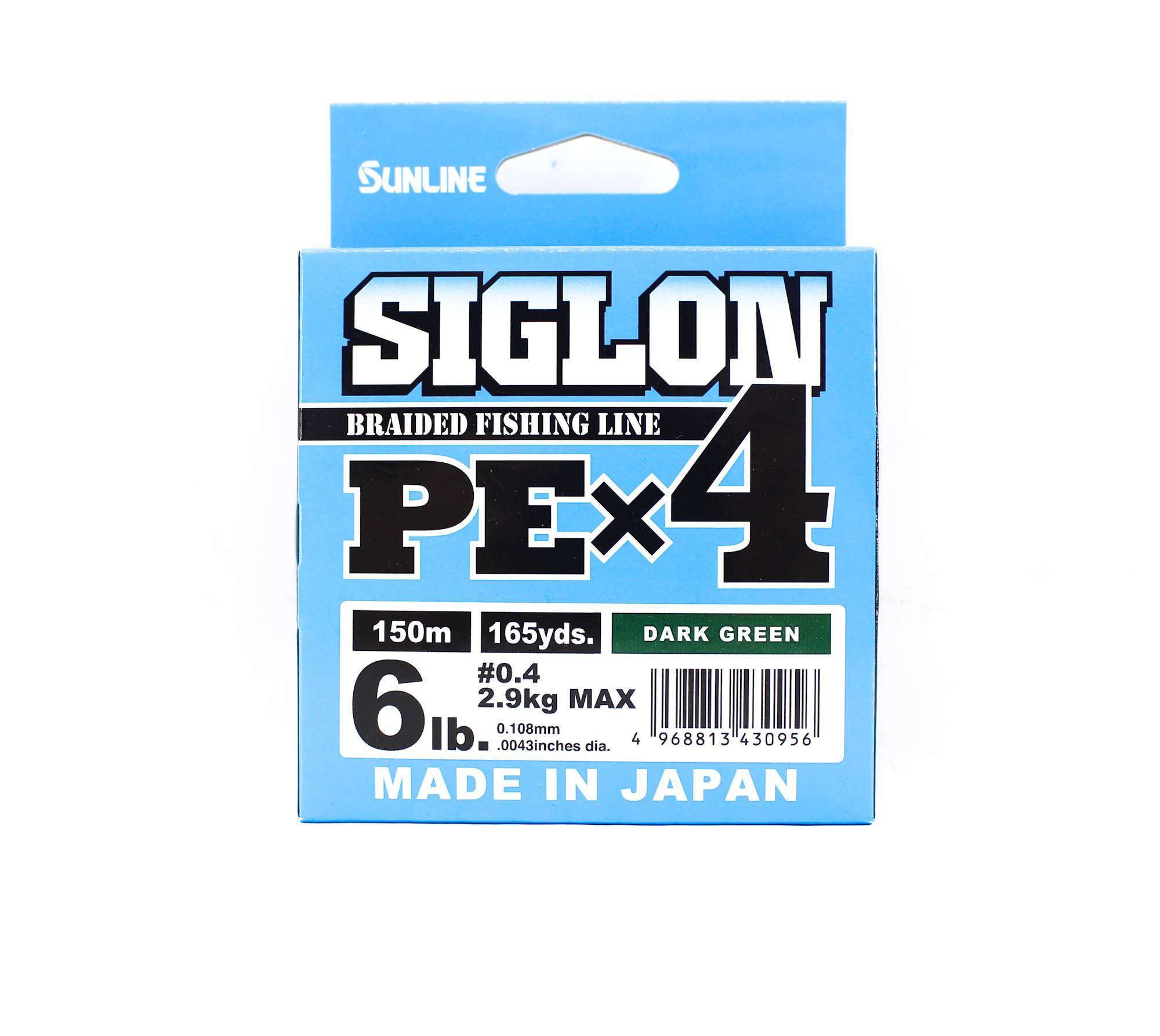 Sunline PE Line X4 Siglon 150M PE 0,4 6LB Mörkgrön (0956)