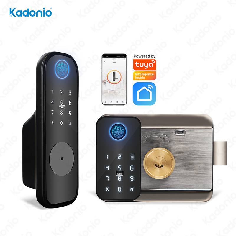 Kadonio Waterproof Office Security WiFi Tuya Lock APP Keyless Digital Password Smart Door Rim Lock