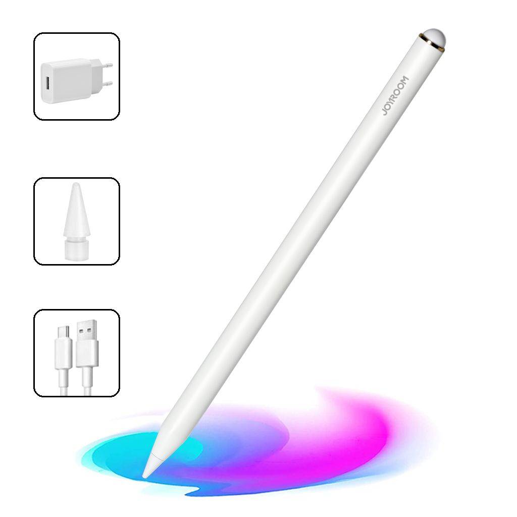 Joyroom X9 Active Stylus Pen för iPad med Ersättningsspets + Laddare - Vit