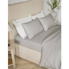 Pure Cotton Sateen Stripe Fitted Sheet