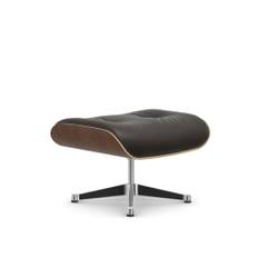 Vitra - Lounge Ottoman, Black-pigmented Walnut Polished base, Leather Cat. L40 Leather Premium 68 - Fodskamler - Charles & Ray Eames - Brun - Metal/Træ