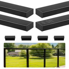 VEVOR 4-pak 198 cm gelænder i rustfrit stål, rektangulært, øverste trappegelænder til terrasse