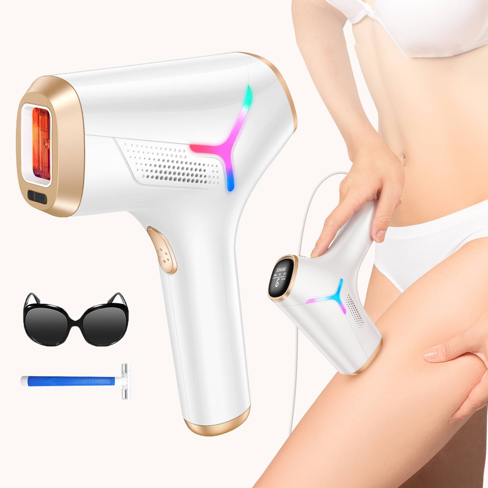 IPL Hair Removal 990000 Flash Laser Epilator For Men and Women Body Bikini Facial Permanant Painless IPL Hair Remover Machine