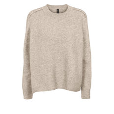 Prepair Svea Knit | Striktrøje med guld-look knapper i sand
