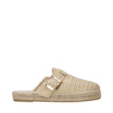 Espadrilles, Sko , Dame, Grå, 39 EU, Metallic Grå Sandaler med Lukket Tå
