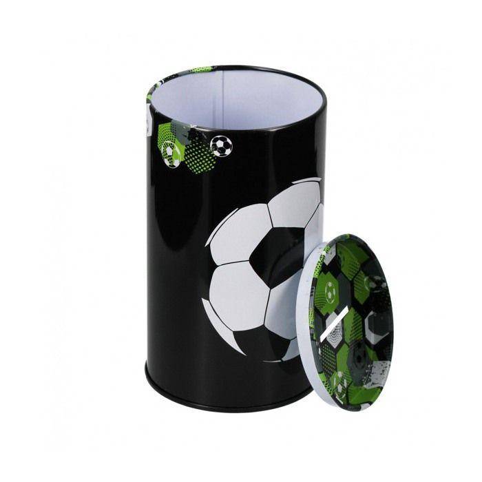 Money Box - STARPAK - Football - Metal - Cylindrical - Opening Lid