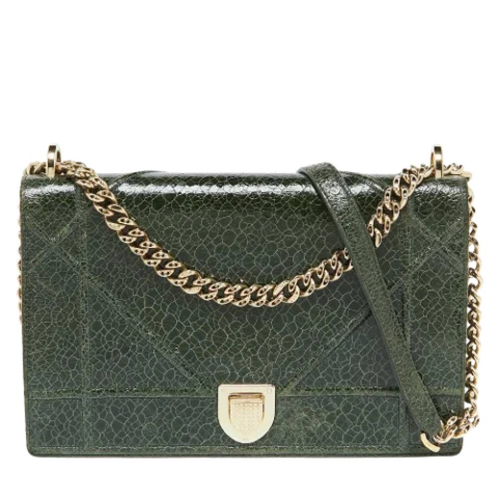 Dior Vintage Pre-owned Laeder dior-tasker - Vintage - Dame - Grøn - ONE SIZE - Uld