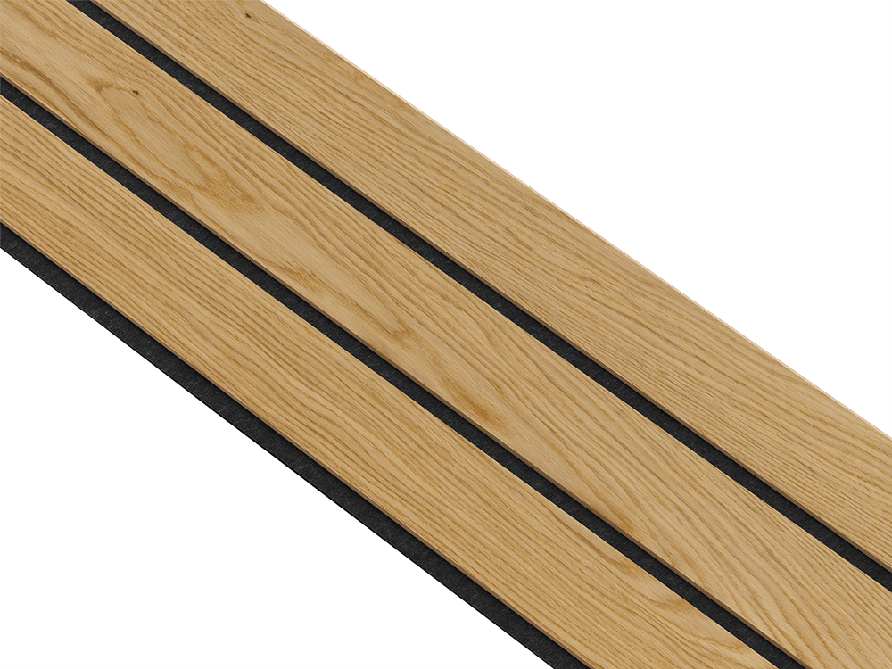 I-Wood Basic 3-lamel paneler i klar oliering - mål 16 x 300 x 2780 mm.
