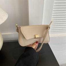 Retro Lightweight,Business Casual Chocolate Brown Flap Bag Vintage PU For Teen Girls Women College Students,Rookies & White-Collar Workers Perfect For - Khaki
