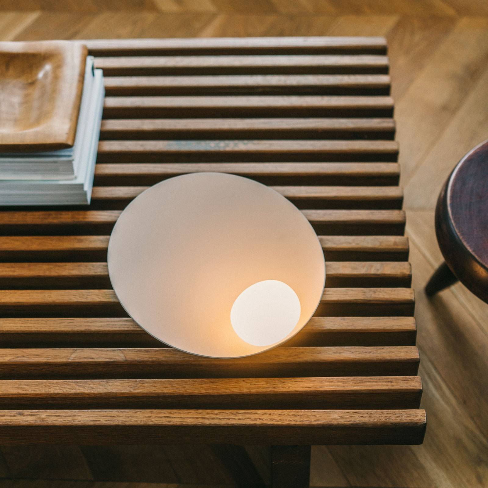 Vibia LED bordslampa Musa, dimbar, Creme / bärnsten, Vardagsrum / matsal, Aluminium / grå / zink, Modern, LED-bordslampa