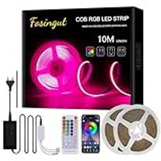 COB LED Strip RGB 6m,Fosingut RGB Color Changing LED Strip,24V 840leds/m Smart Bluetooth Light Band Music Sync with Remote Control for Bedroom, Kitchen, Living Room,TV,Home,Cabinet,Party,Holiday Decor