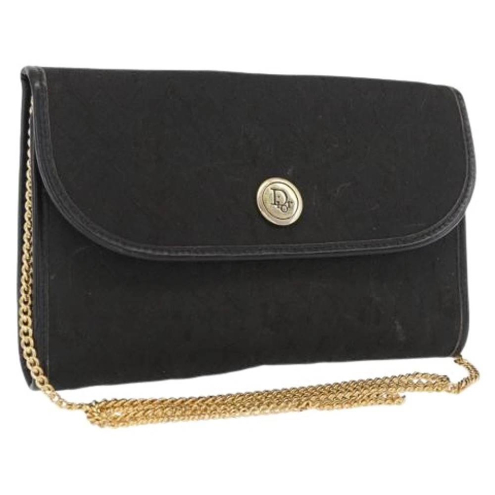 Dior Vintage Pre-owned Honeycomb Canvas Skuldertaske - Vintage - Dame - Sort - ONE SIZE - Uld