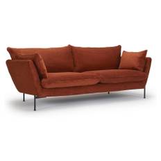 Hasle Lux 3-sits. soffa, Orange Sammet