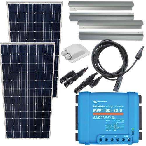 260W-12V Victron monokrystallinsk solcelle pakkeløsning