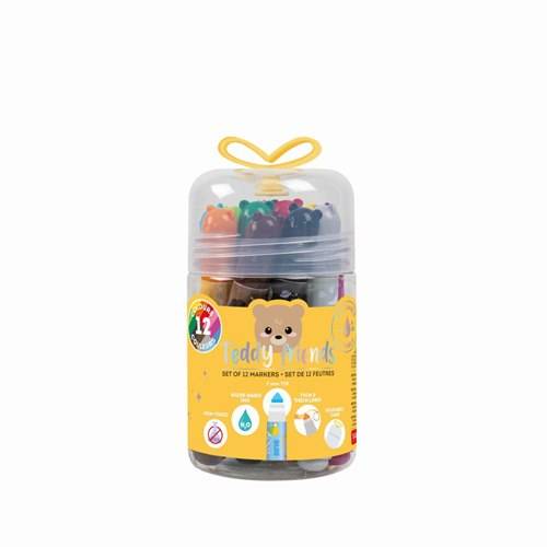 Tuschpennor Teddy Friends 12-pack