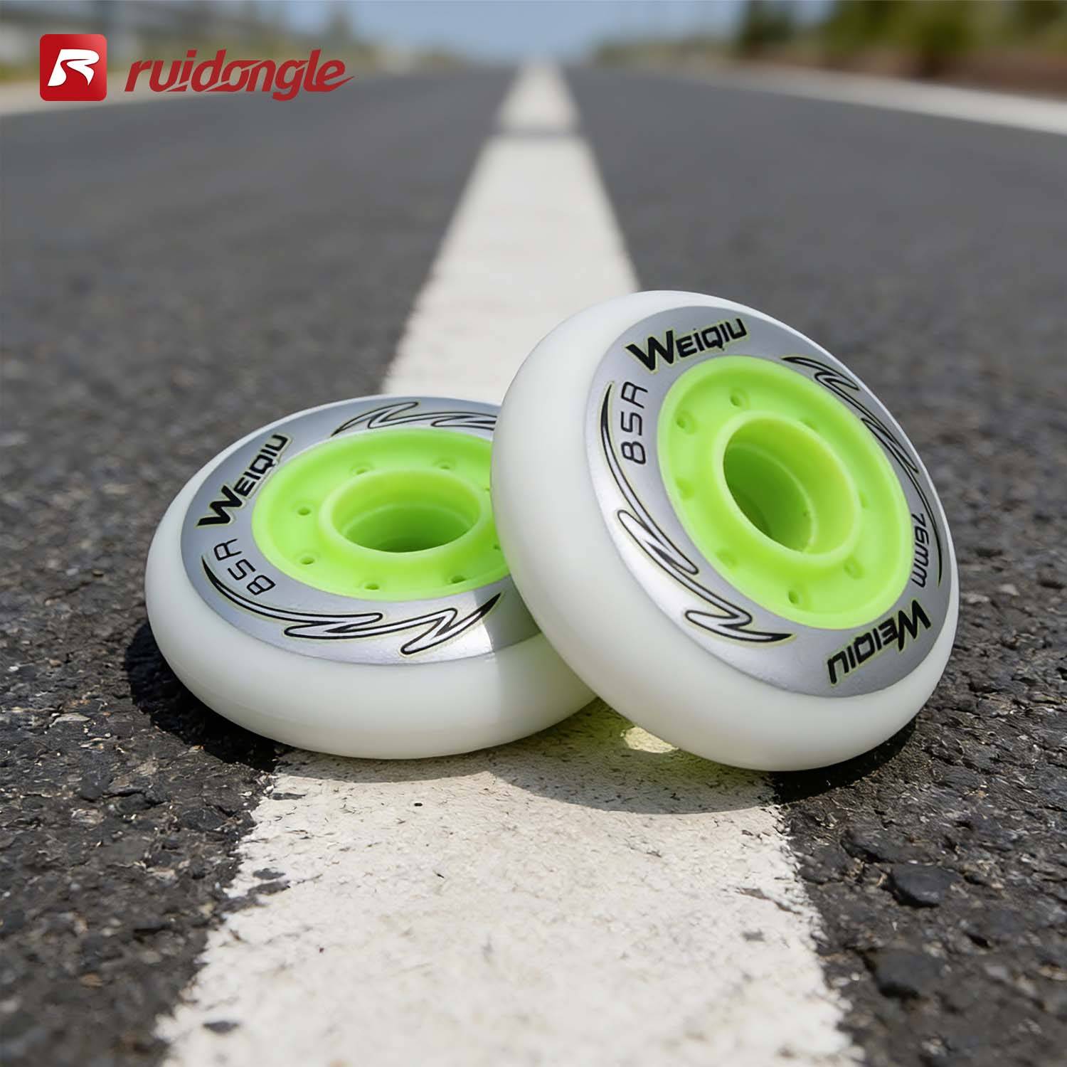 Ruidongle 72 76 80 mm Hållbara Inline Rullskridskohjul Anpassningsbara PU-hjul för Rullskridskor och Skate-skor vit