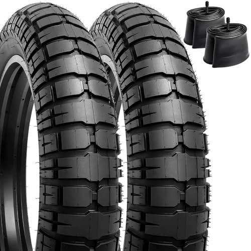 YunSCM 2-st 60TPI 20 tum cykeltjocka däck 20 x 4,0 ETRTO 98-406 och 20 tum kraftiga cykelrör Schrader-ventil AV32 mm, kompatibel med 20 x 4,0 E-Bike cykeldäck och slangar (H-907)